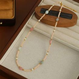 Choker Minar INS Fashion Colorful Natural Stone Shell Strand Beaded Necklaces For Women Wholesale 14K Real Gold Plated Copper Chokers