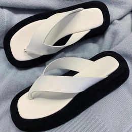 Slippers Fashion Non-slip Outer Beach Sandals Women's Summer Colour Matching Platform Ladies Herringbone Flip Flops Women