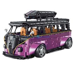 Diecast Model 1 8 Bus Van Building Blocks MOC T5022B High Tech Vehicle Bricks Furious Car Toy Christmas Gift for Children Boys 231110