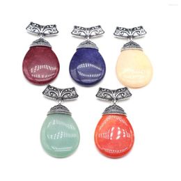 Pendant Necklaces Natural Stone Semi-precious Drop-shaped For DIY Jewellery Making Charms Necklace Accessory