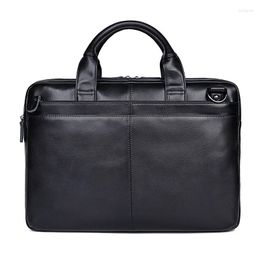 Briefcases Fashion Casual Men's Computer Handbag Leather Cow Business Briefcase