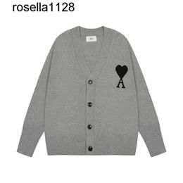 New 23ss Fashion brand Amisweater Paris Sweater Mens Designer Knitted Shirts Long Sleeve French Embroidered Amis Heart Pattern Round Knitwear Men Women sweater