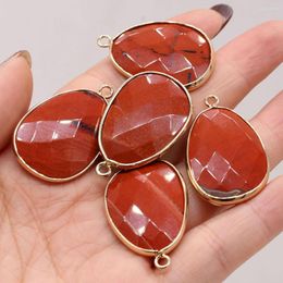Pendant Necklaces Natural Stone Faceted Pendants Gold Plated Red Crystal Good Quality For Jewellery Making Diy Women Necklace Accessories