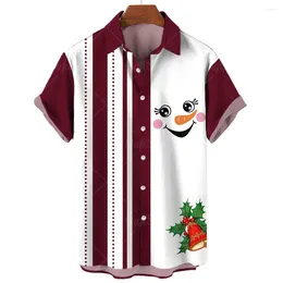 Men's Casual Shirts Christmas Clothing Shirt Short Sleeve Tops 3d Santa Claus Graphic Tees For Male And Women Oversized Apparel 2024