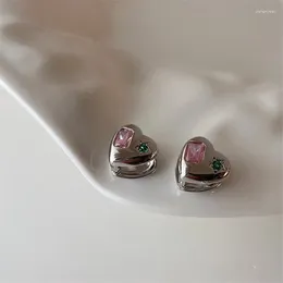 Hoop Earrings Fashion Zircon Love Heart For WomenGirls Y2K Jewelry Gift Eh147