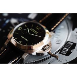 PANERI WATCH LUXURY MENS 자동 기계 디자이너 BP-Factory Watch Sapphire Mirror Swiss Movement Size 44mm 수입 소 가이드 스트랩 스포츠 손목 시계 P3R1