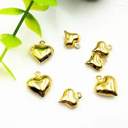 Pendant Necklaces 20pcs Golden Plated Stainless Steel Jewellery Making Heart Pendants Sweet Valentine's Day Gift DIY