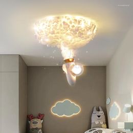 Ceiling Lights Kobuc Rocket Chandelier For Children's Room Bedroom Study Modern Creative Cotton Led Lamp Boys Child Lighting Fixture