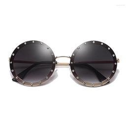 Sunglasses 2023 Cross Border Trend Round Diamond Studded Women's Personalized Decoration Street Po Of The Sun