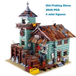 Diecast Model Fisherman Old Fishing House Store Building Blocks Bricks Compatible 21310 16050 Kids Birthday Christmas Toys Gifts 231110