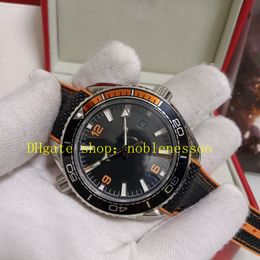 Real Photo With Box Mens Watch Men's Black Dial Orange Bezel 600m 007 Sport Asia Automatic Movement Rubber Bracelet Mechanical Watches