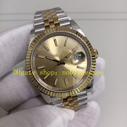 11 Style Mens 904L Steel 41mm Watches Men's 126333 Champagne Stick Dial Fluted Bezel 18K Yellow Gold 126331 Jubilee Bracelet GMF Cal.3235 Automatic Everose Watch