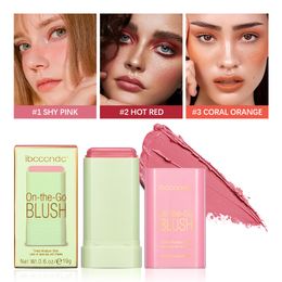 makeup stick blush cream blusher waterproof Moisturiser 3 Colours pink red orange for eyes lips and Cheques luxury facial make up
