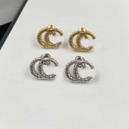 Vintage contort double Alphabet Stud earrings, designer earrings, gold/silver 2 colors, send family friends lovers their own best gifts, high quality with box
