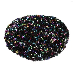 Berets Sequined Beret Flash Costume Kids Sparkly Sequins Glitter Mermaid Hat Miss