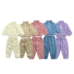 Clothing Sets Winter Two Piece Baby Clothes Set Boys And Girls Warm Fleece Sportswear Hoodie Casual Pants Children's