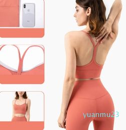 New Nude Yoga Suit Tank Top Pilates Sports Bra Women's Summer Sexy Back Fitness Yoga Wen