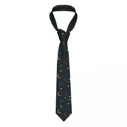 Bow Ties Tie For Men Formal Skinny Neckties Classic Men's Golden Moons And Stars Wedding Gentleman Narrow