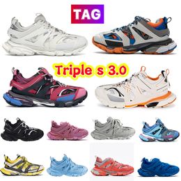 Designer shoes men track 3 led sneakers Paris triple s sneakers Triples pink white Orange Deep Blue black grey full beige yellow luxury mens womens Casual trainers