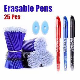 Ballpoint Pens 25 Pcsset Erasable Gel Pen Sketch Writing Stationery for Notebook School Supplies Kids Refill Eraser 231113