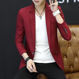 Men's Jackets Suits Khaki Black Light Blue Blazer 2023 Small Suit Fitted Jacket Korean Casual Spring And AutumnMen's