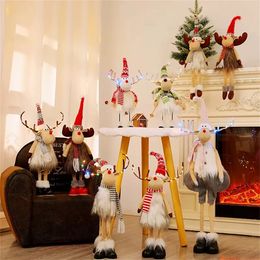 Christmas Decorations Christmas Large Standing Elk Dolls Navidad Figurine Ornaments With Lights Reindeer For Xmas Kid Gift Year Home Decor 231113