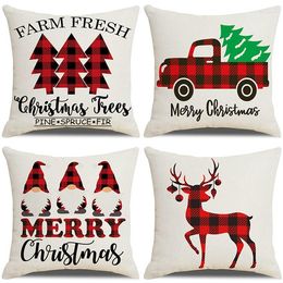 Pillow Christmas Cover Pillowcase White Red Merry S Illow Holiday Decoration Sofa Living Room Home Decor