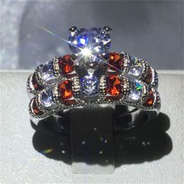 Heart Shape ring Set promise Enagement Wedding Band Rings set for women men AAAAA zircon cz Silver Colour Finger Jewellery