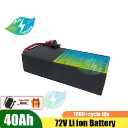 High capacity big power 72v 40ah 20S8P 21700 lithium ion ebike battery pack +5A charger