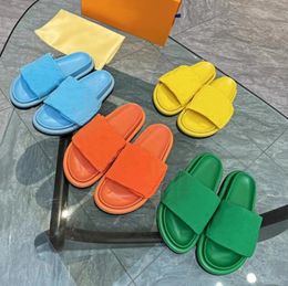 Designer Slipper Luxurious Sandles Pool Pillow Comfort Mule Slides Platforms Sandal For Woman Real Leather Summer Shoe With Box Size:35-42