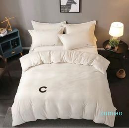 Conjuntos de cama de designer de luxo 4 pçs/set cor sólida veludo rainha king size capa edredão folha moda fronhas