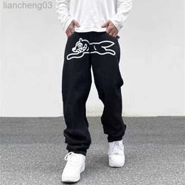 Men's Jeans 2022 Ropa Dog Print Streetwear Men Hip Hop Baggy Jeans Pants Y2K Clothes Straight Loose Goth Denim Trousers Pantnes Vaqueros W0413