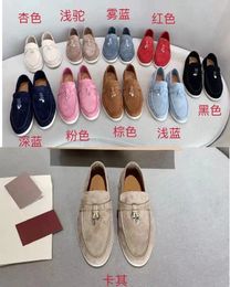 2023 S lily loafers shoes lady business casual flat Walk slip-on trend women Suede leahter fashion stlye Man black beige comfortable LPs driver Shoe Unisex Size 35-45