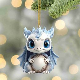 Christmas Decorations Cute Little Dragon Christmas Decorations Blue And White Porcelain Color Home Christmas Tree Ornament Pendant YQ231113