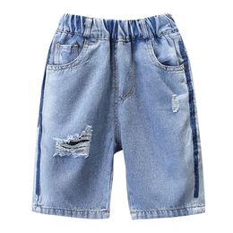 Jeans Boys Summer Jeans Big Hole Jeans Boys Casual Style Children Jeans High Quality Children's Clothing 230413