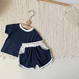 Clothing Sets Baby Set 2023 Summer Simple Fashion Boy's Suit Short-sleeved T Shirt Short Casual Girl's Two Piece