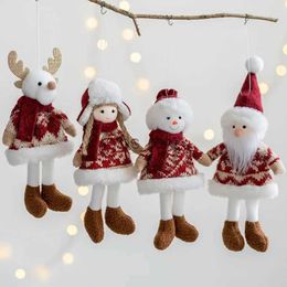 Christmas Decorations Angel New Year Christmas Ornaments Pendants Hanging Gifts Plush Girl Christmas Decorations Xmas Tree Decor Home Decoration YQ231113