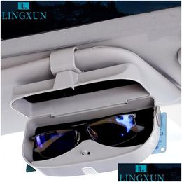 Other Interior Accessories Other Interior Accessories Lingxun Car Glasses Case Sun Holders Box Mtifunctional Inner Sunshade Storage Ca Dhgrx