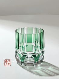 Tumblers 250ml Green Bamboo Whiskey Rock Glass 2023 Latest Japan KAGAMI Design Crystal Wine Tasting Cup Spirits Liquor XO Whisky Snifter 230413