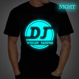 Men's T-Shirts Custom Men's T Shirt Make Your Design Text Men Women Print Original Design Tshirt Luminous DJ Custom DIY Men's Tops Tshirt 230413