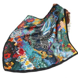 Sarongs 90*90cm fashion Silk Scarves Women Foulard Square head office Lady Shawl wrap muffler pareo Bandanna female chiffon hijab girl 231113