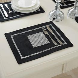 Table Mats 30 40cm Luxury And Elegant Rectangular Cloth Flannel -Drilling Heat Insulation Anti-Scald Western Special Placemat