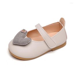 Flat Shoes Girls Leather For Toddlers Kids Kindergarten Children Dress Flats With Heart Cute Sweet Princess Single Soft 15-30