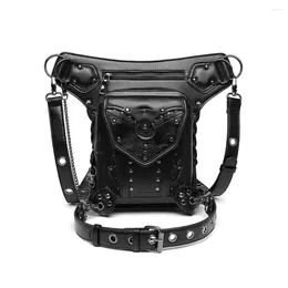 Waist Bags Steampunk Texture Chain Bag Motorcycle Single Shoulder Messenger Multi Back Method Fanny Pack Leg Bum