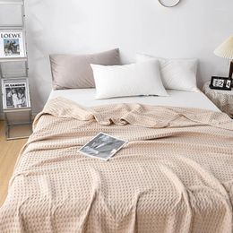 Blankets Waffle Plaid Cotton Blanket For Bed Gauze Thin Towel Quilted Spread Throw Towels Sofa Cover