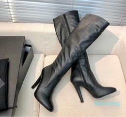 2023 boot Almond Toe luxury designers Calfskin Leather women shoes factory footwear with box