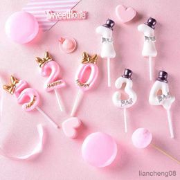 Candles New Digital Candle Birthday Number Cake Candle Cake Topper Girls Boys Baby Party Supplies Decoration R231113