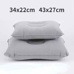 Pillow Inflatable Travel Outdoor PVC Flocked Portable Folding Pillowcase Backrest Airplane Head Rest Support 231113