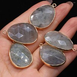 Pendant Necklaces Natural Stone Flash Labradorite Pendants Water Drop Shiny Crystal For Jewellery Making DIY Fashion Necklace Earring Gifts