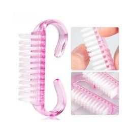 Nail Cleaning Brushes Finger Care Dust Clean Handle Scrubbing Tool Set File Manicure Pedicure Blue Brush BJ